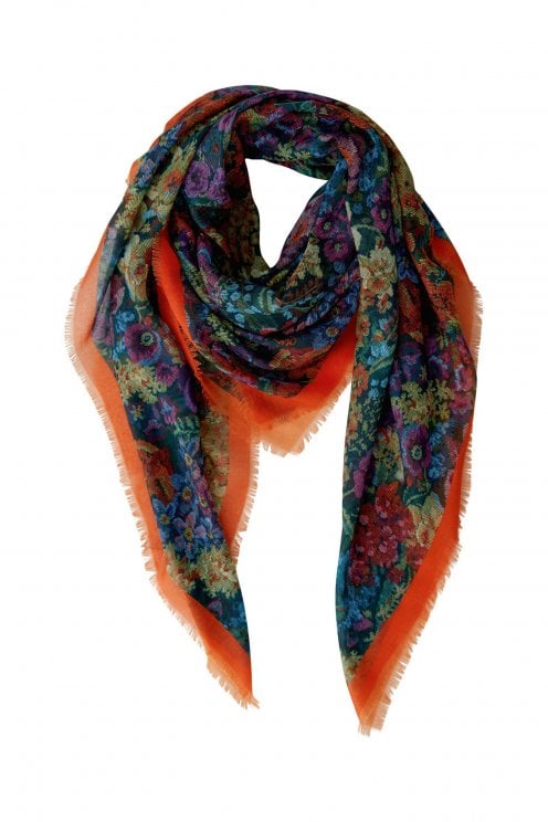 Floral Gobelin Scarf Lilac/yellow