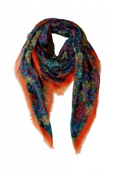 Floral Gobelin Scarf Lilac/yellow