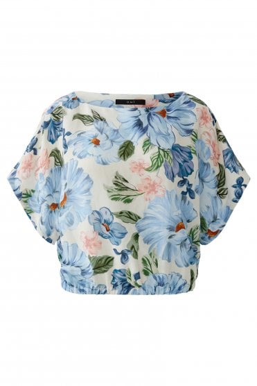 Floral Print Top Blue/white