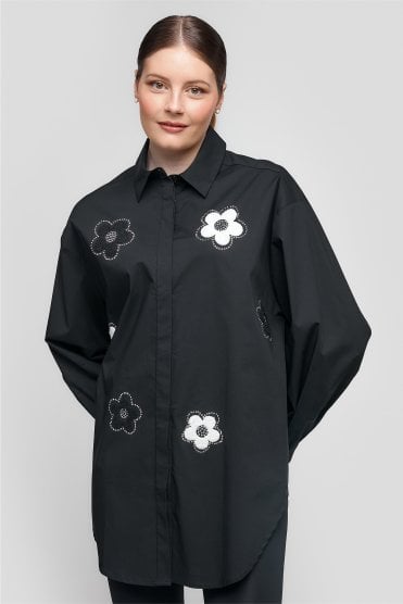 Flower Shirt Black