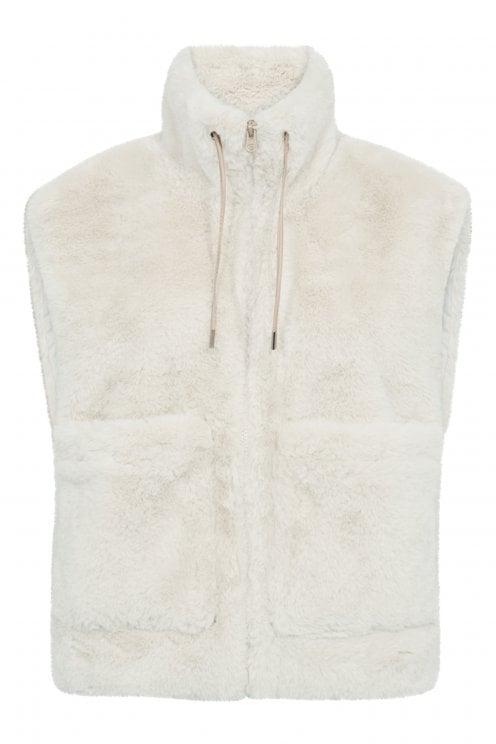 Fony Faux Fur Waistcoat Moonbeam
