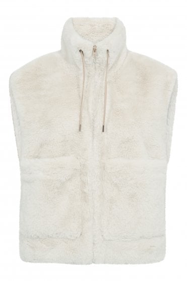 Fony Faux Fur Waistcoat Moonbeam