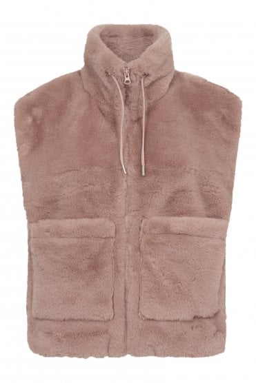 Fony Faux Fur Waistcoat Pale Mauve
