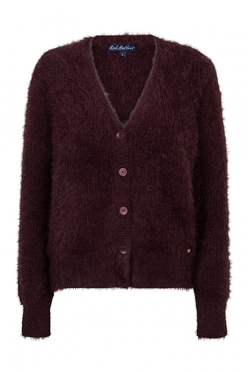 Fuzzy Cardigan Burgundy