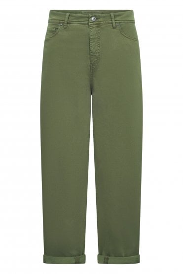 Hanni 7/8 Soft Touch Barrel Leg Pants Moss