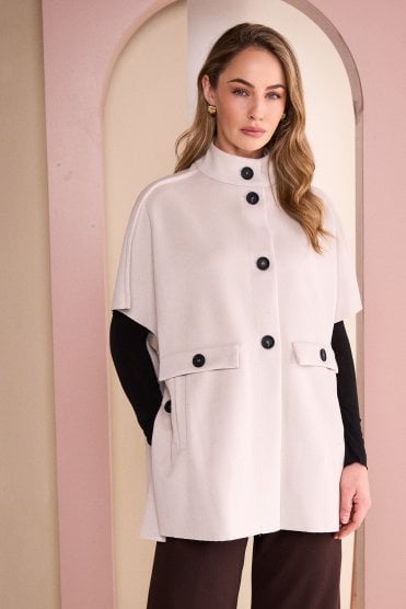 High Neck Button Through Jacket
