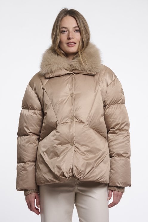 Jacket With Detachable Collar & Trim Light Toast