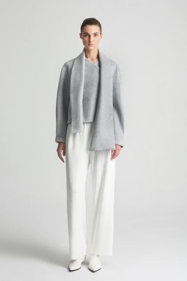 Jacket With Scarf Light Grey
