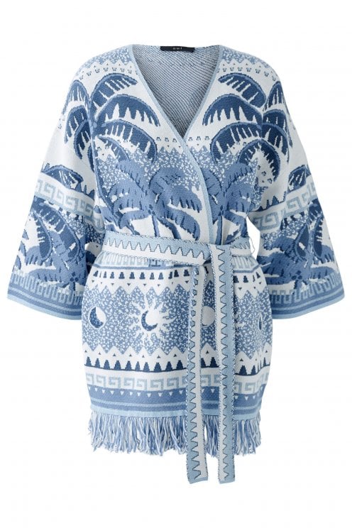 Jacquard Cardigan Blue/white