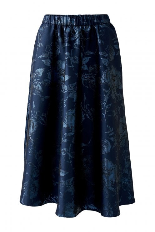 Jacquard Taffeta Skirt Dark Blue/blue