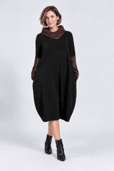 Jersey Dress With Taffeta Detail