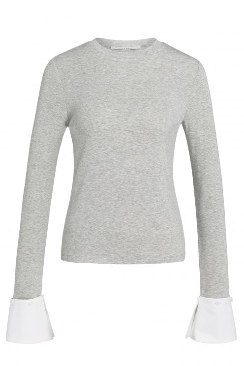 Jersey Top With Removable Cuff Med Grey Mel