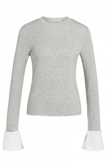 Jersey Top With Removable Cuff Med Grey Mel
