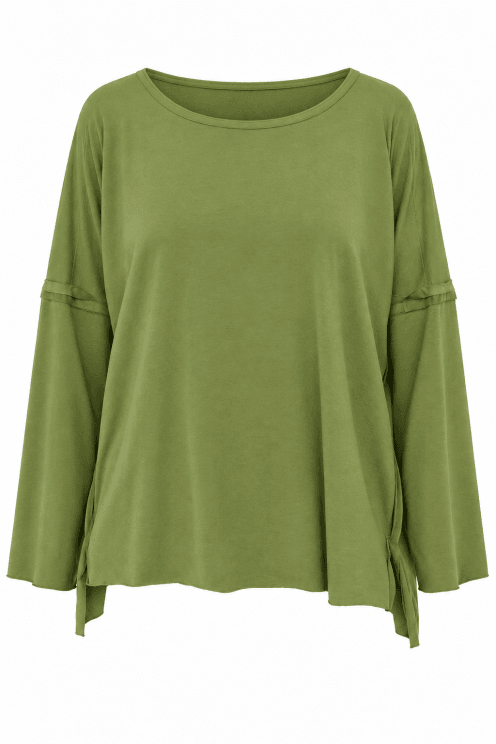 Jersey Top With Seam Detail Green