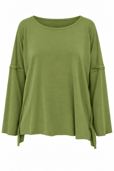 Jersey Top With Seam Detail Green