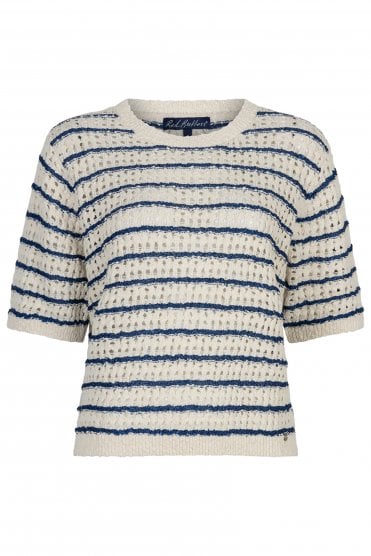 Jolene Stripe Pullover Jeans Blue