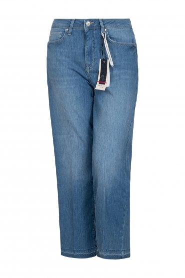 Kira 6/8 Soft Touch Jeans Jeans Blue