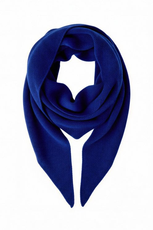 Knitted Triangle Scarf Royal Blue