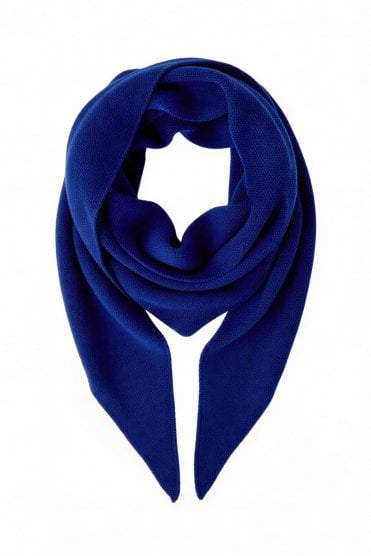 Knitted Triangle Scarf Royal Blue