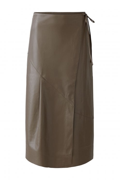 Leather Look Wrap Skirt
