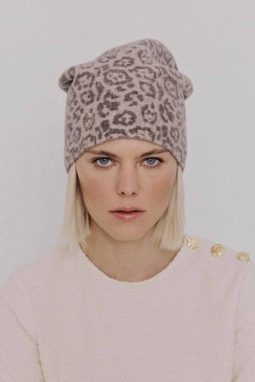 Leopard Print Head Sock Neutral/sand