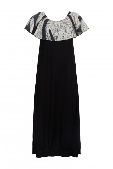 Letters Mix Dress Black