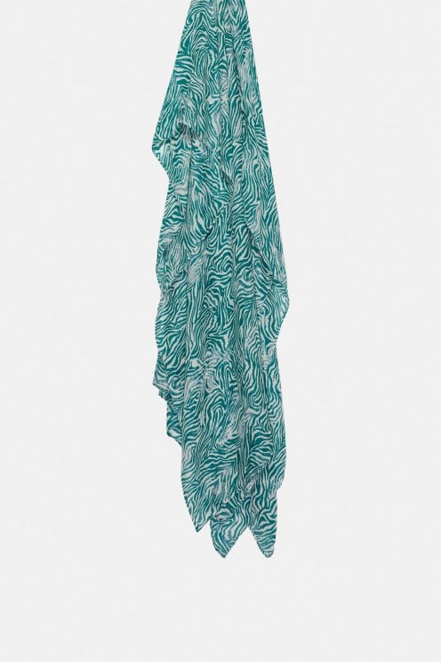Line Print Scarf Kayaking 