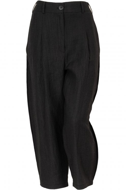 Linen Blend Pants Black