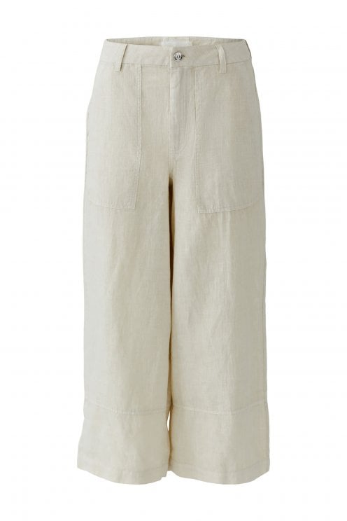 Linen Crop Trouser Biscuit