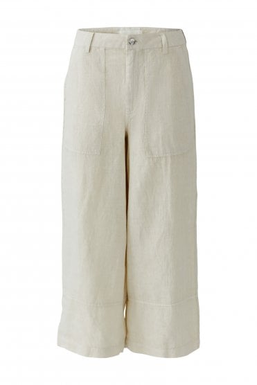 Linen Crop Trouser Biscuit