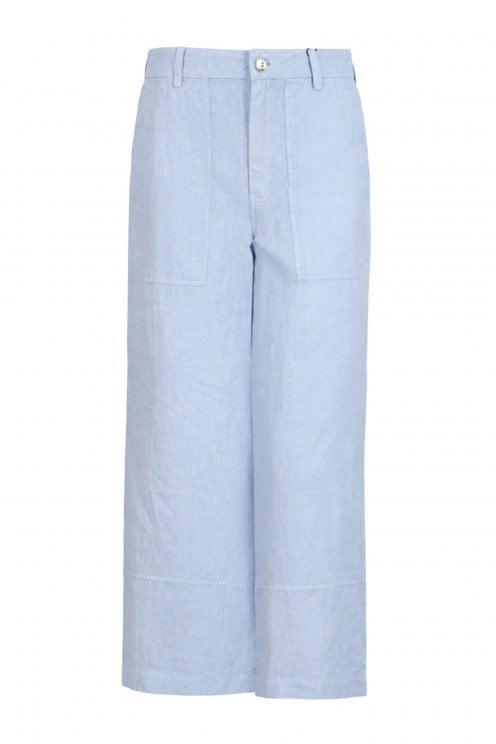 Linen Crop Trouser Kentucky Blue