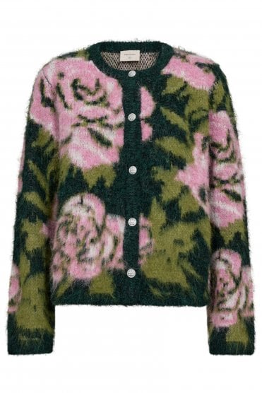 Lippi Cardigan Deep Forest/pink