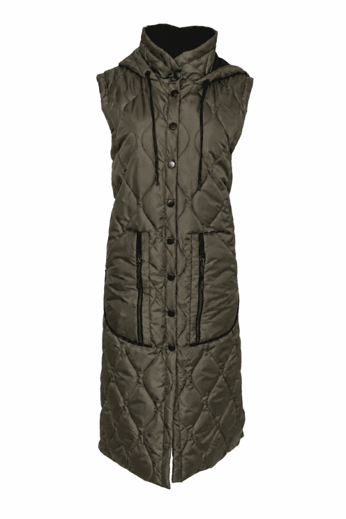 Long Quilted Waistcoat Thyme