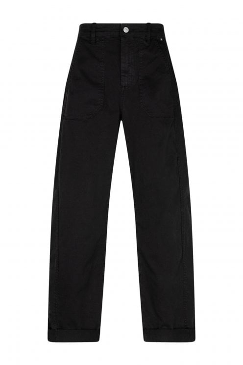 Margot Fine Twill Barrel Trousers Black