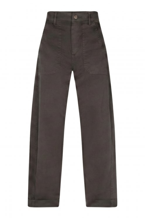 Margot Fine Twill Barrel Trousers Espresso