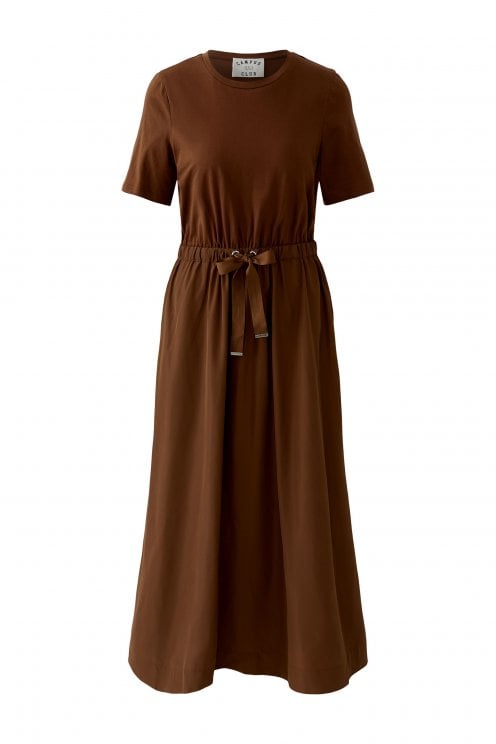 Maxi Length Cotton Mix Dress Fondue Fudge