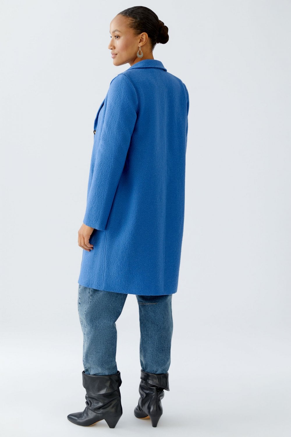OUI Mayson Boiled Wool Coat Blue - Clothing from Berlin Clothing