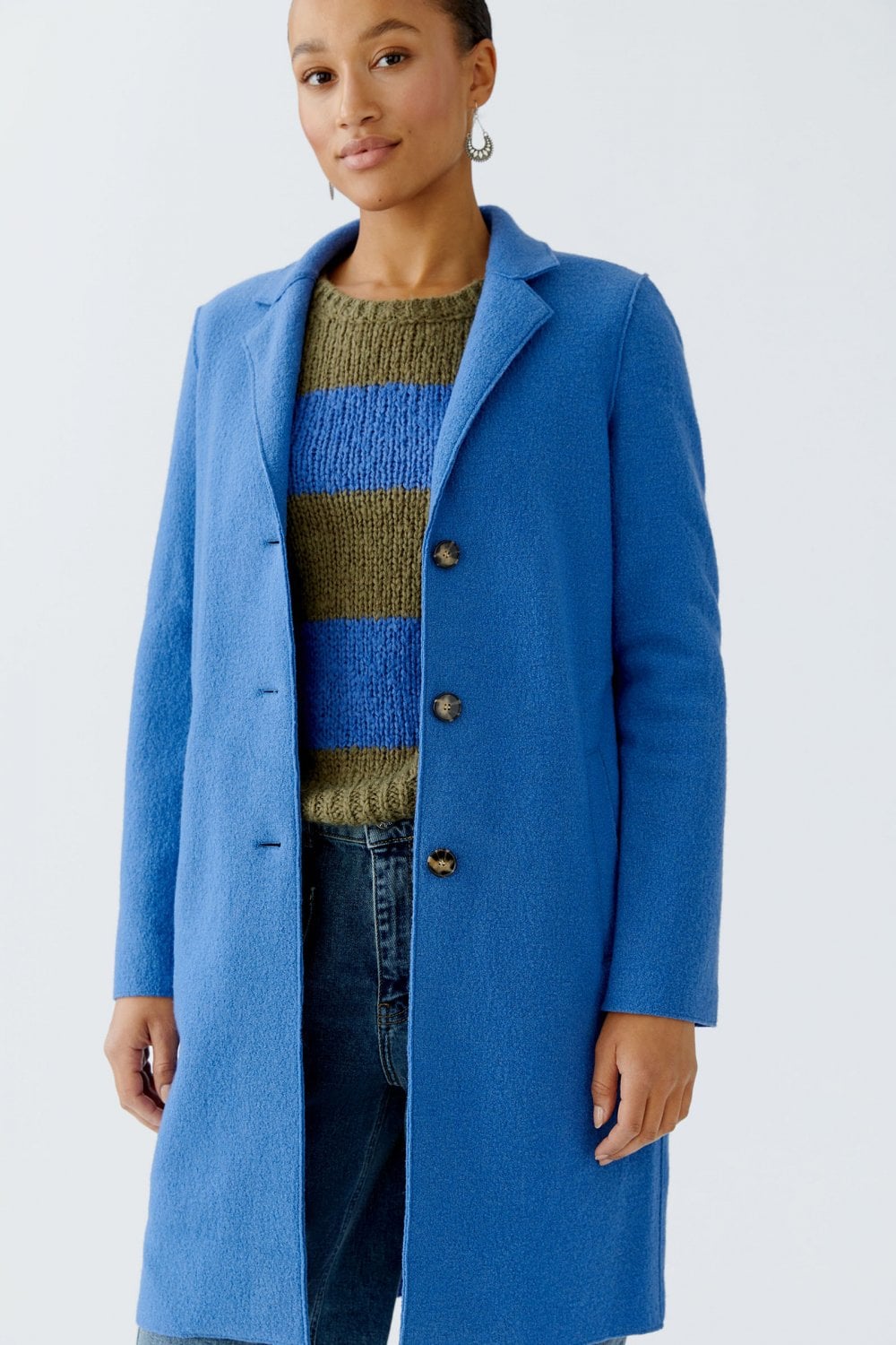 OUI Mayson Boiled Wool Coat Blue - Clothing from Berlin Clothing