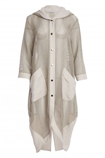 Mesh Hooded Coat Ash