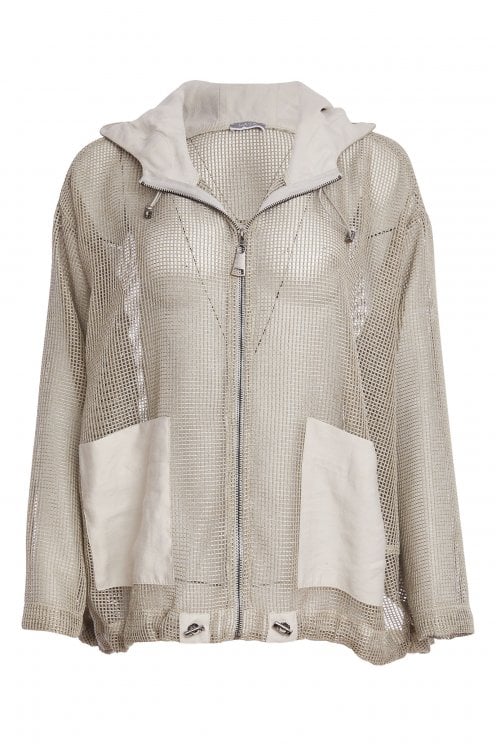 Mesh Hooded Top Ash