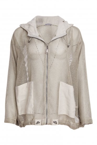 Mesh Hooded Top Ash