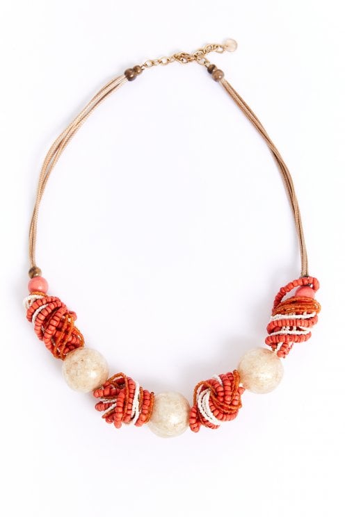 Metallic Look Knot Necklace Camelia