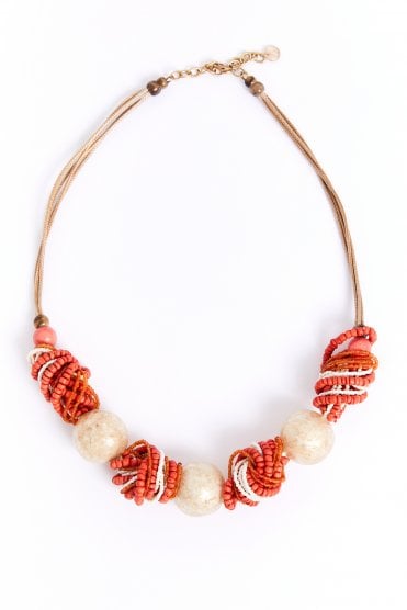 Metallic Look Knot Necklace Camelia