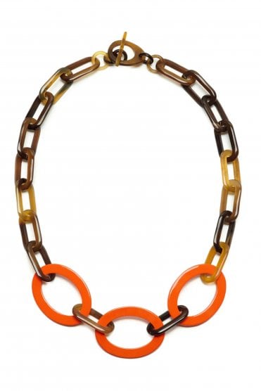 Mid Length Horn Necklace Brown/orange