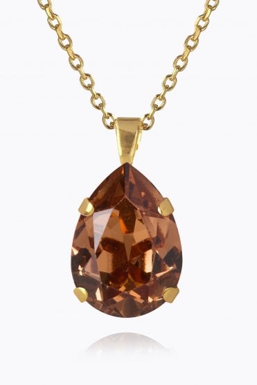 Mini Drop Necklace Gold/smoke Topaz
