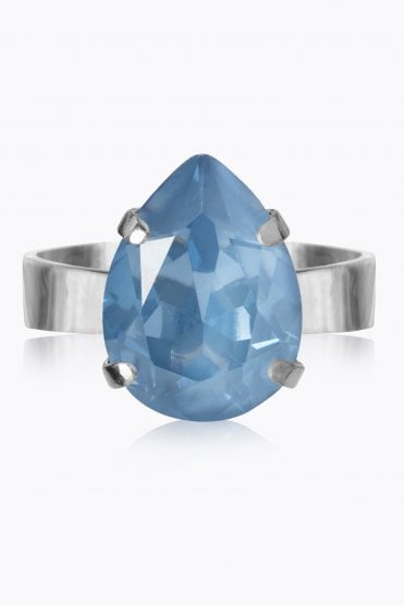 Mini Drop Ring Rhodium/denim Ignite