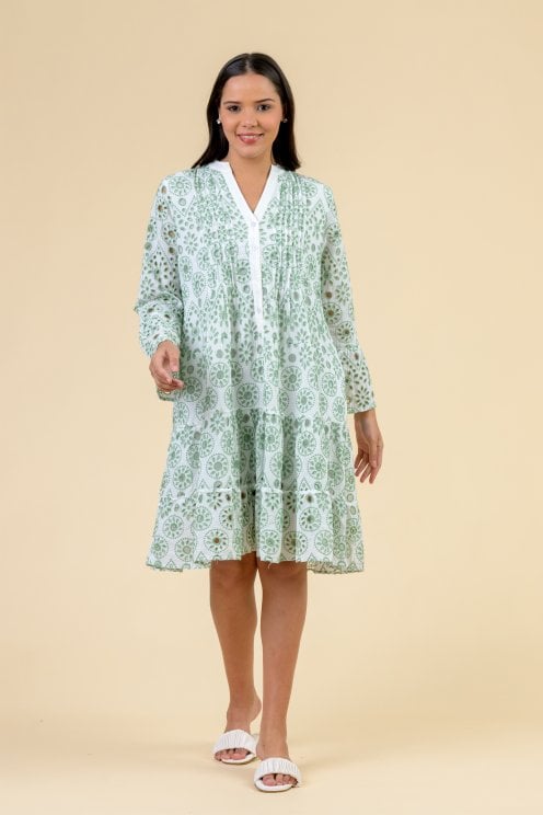 Mirage Dress White/mint