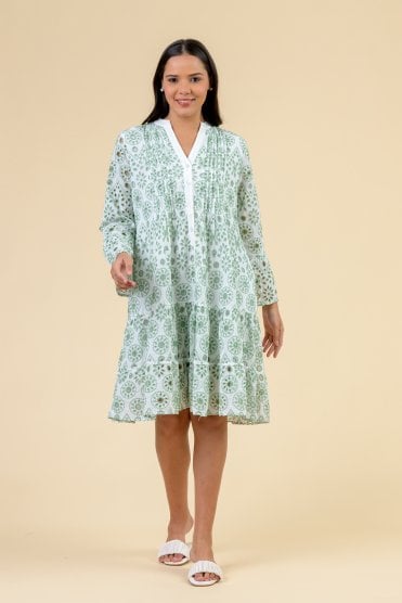 Mirage Dress White/mint