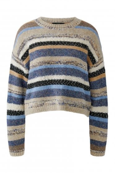 Multicolour Stripe Pullover Light Brown/blue