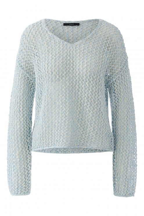 Open Weave Knit Celestial Blue